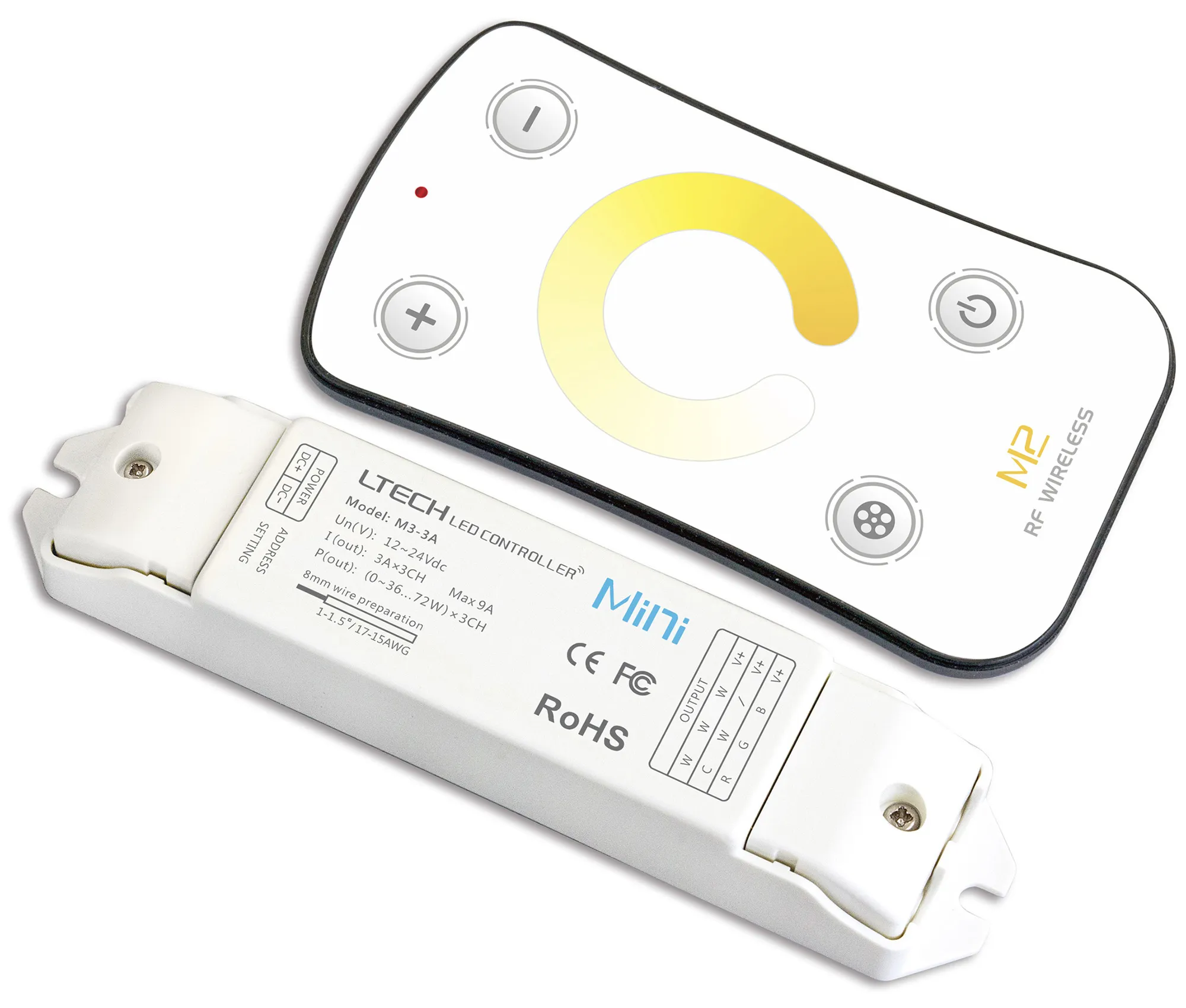 CV RF Receiving Controller 12/24 V DC 3A x 3CH 108W/216W, PWM output IP20 M3-3A  LTECH Wireless Receiver